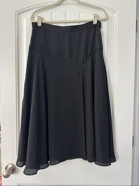 Banana Republic Black A-Line Midi Skirt